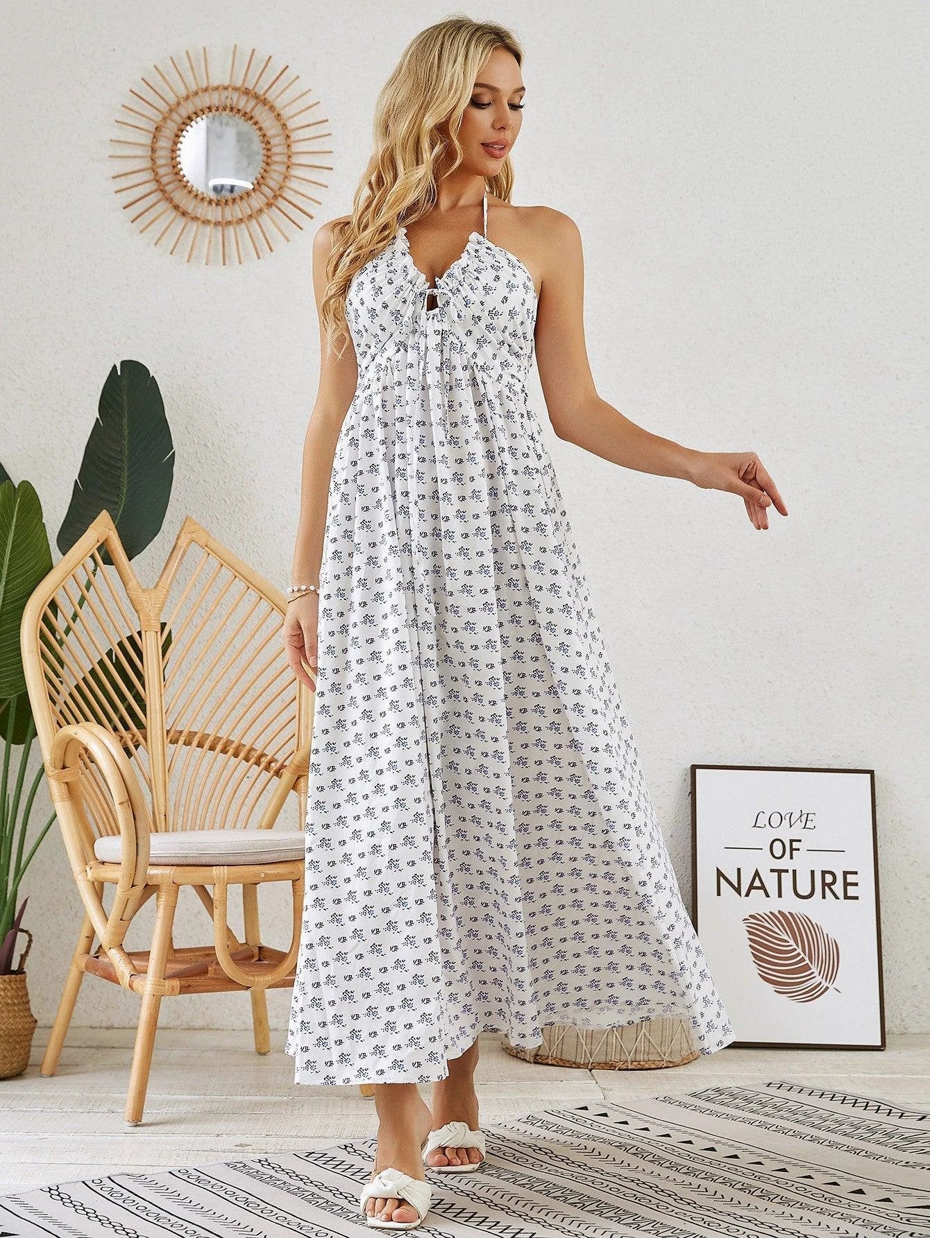 flowy long beach dresses Bohemian Rainbow Tiered Maxi Dress