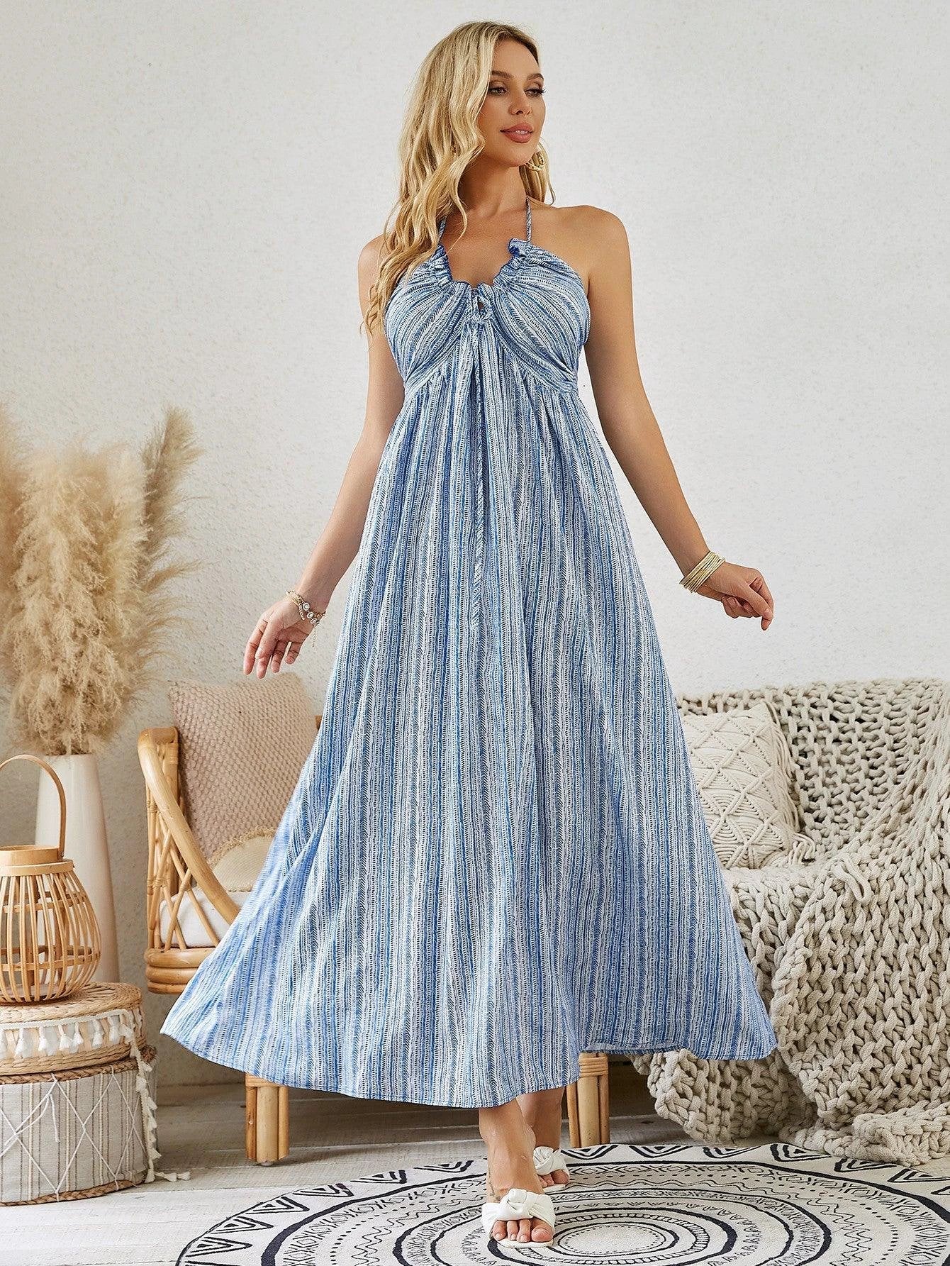 Bohemian Halter Maxi Dress