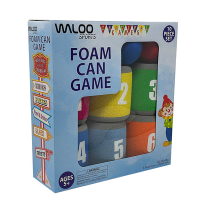 Waloo Foam Carnival Can Game W/Foam Cans and 2 Balls