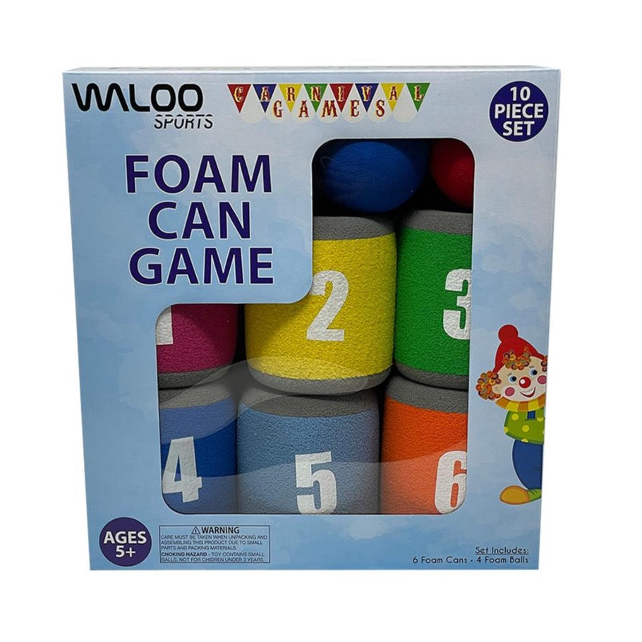 Waloo Foam Carnival Can Game W/Foam Cans and 2 Balls