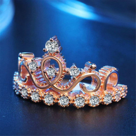 Cubic Zirconia & Goldtone Crown Ring