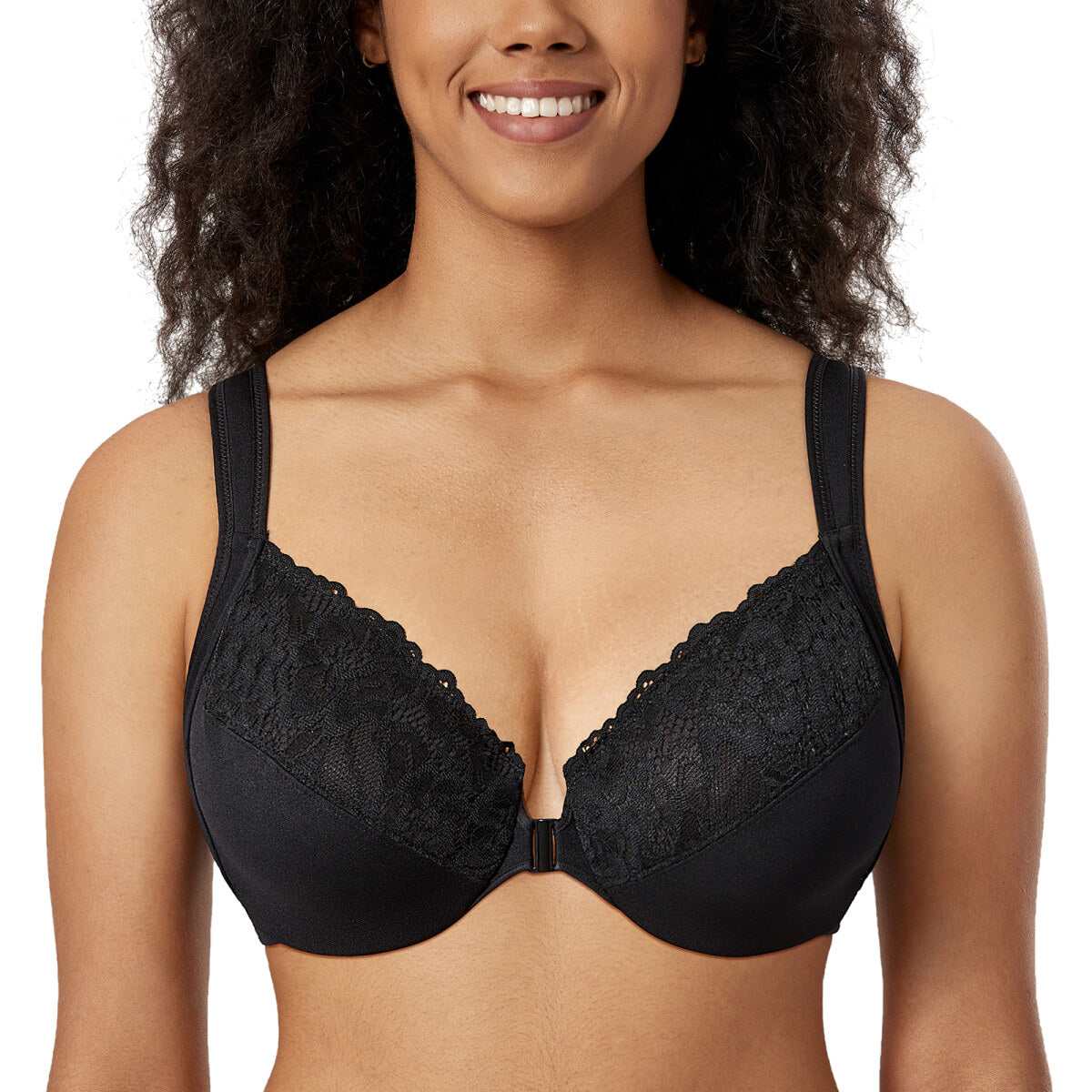 Plus Size Front Closure Lace Underwire Bra