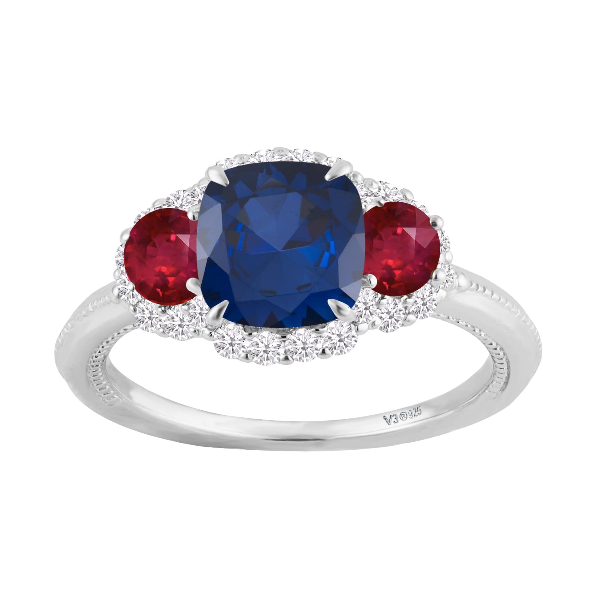 Blue, Red, White-