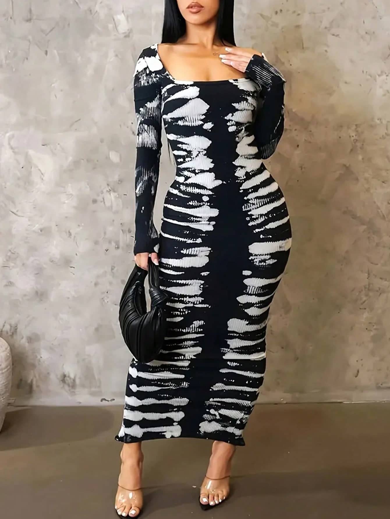 black tie dye bodycon dress Tie Dye Huntress Cinch Dress | Festival Clothing