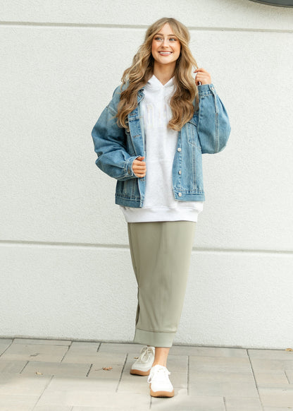 Bradi Side Zipper Athletic Maxi Skirt