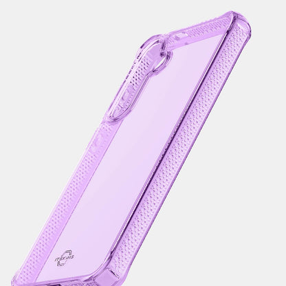 Itskins Spectrum R // Clear Protective Phone Case for Galaxy S24 Fe, Anti-Yellowing, Shockproof Cover, and Military Grade Protective Phone Case - Light Purple