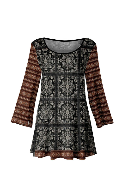 Rust and Black Decorative Print-