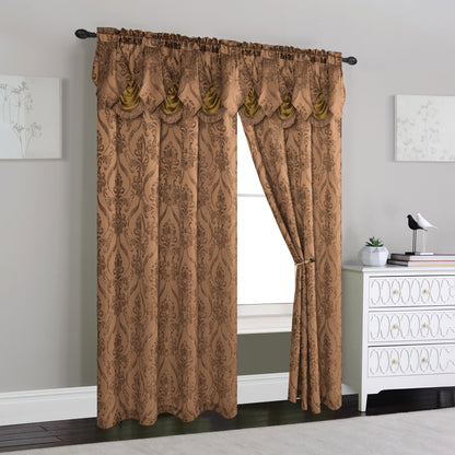 Elegant Comfort Set of 2 Penelope Jacquard Look Curtain Panels - 54" W x 84" L