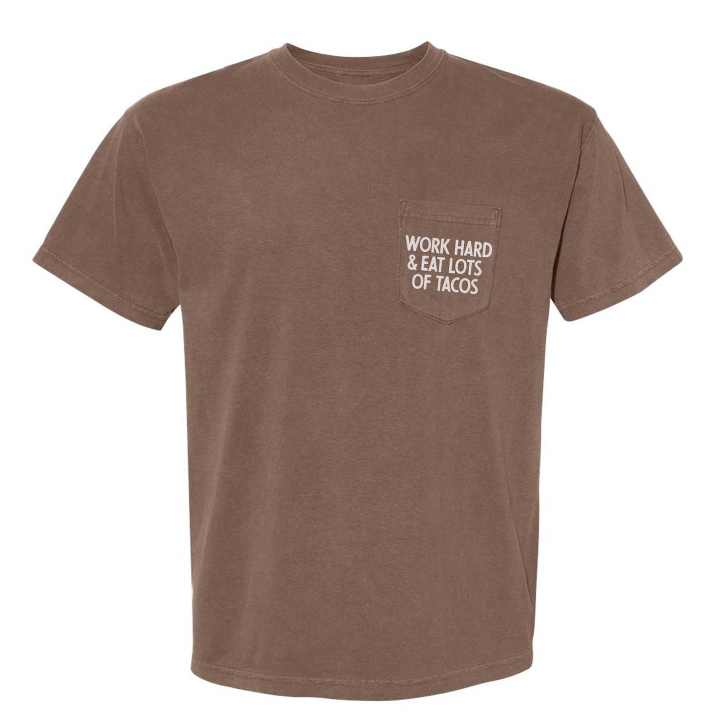 Frankie Jean Work Hard & Eat Lots of Tacos Pocket Tee