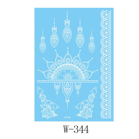 White Floral Temporary Tattoos-Set of 5