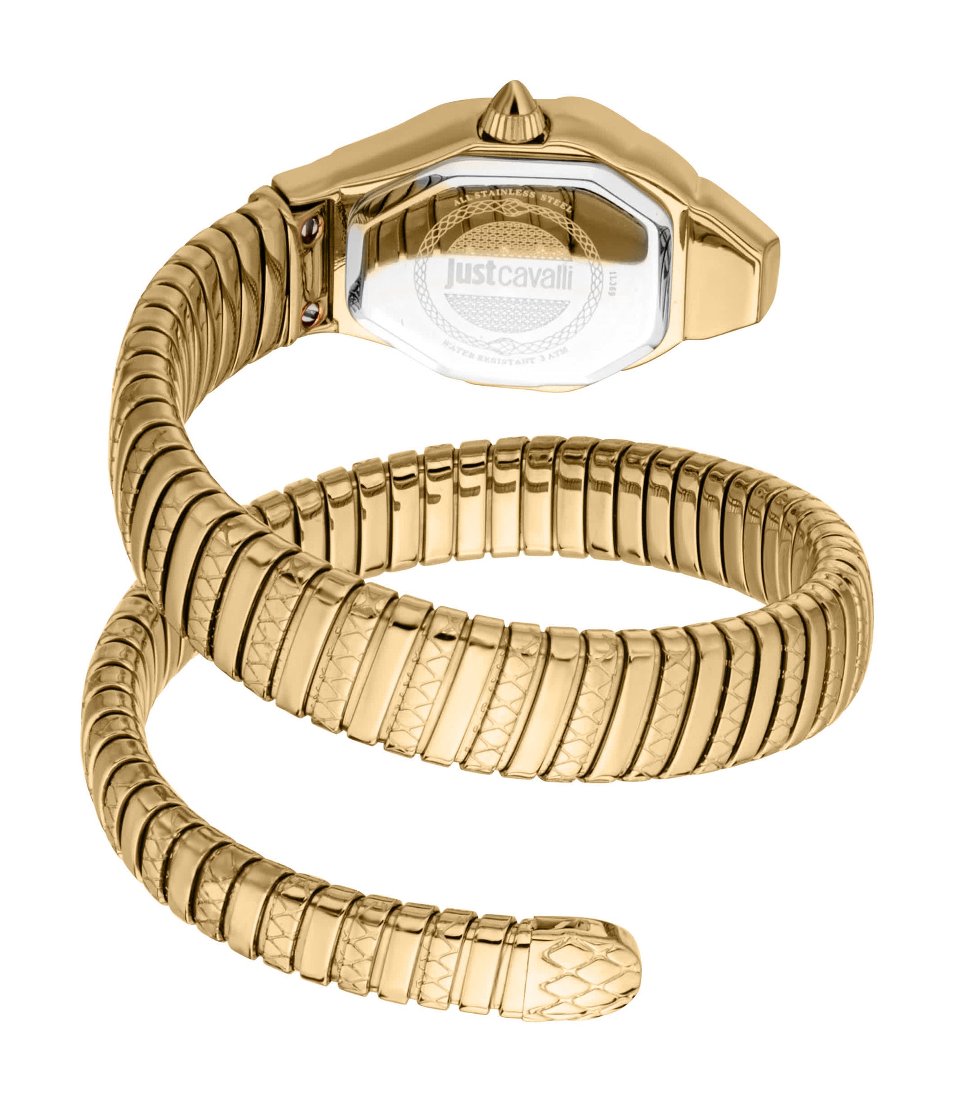Just CAVALLI Women Watch, Gold Color Case, Silver Dial, Gold Color Metal Bracelet, 2 Hands, 3 Atm-5