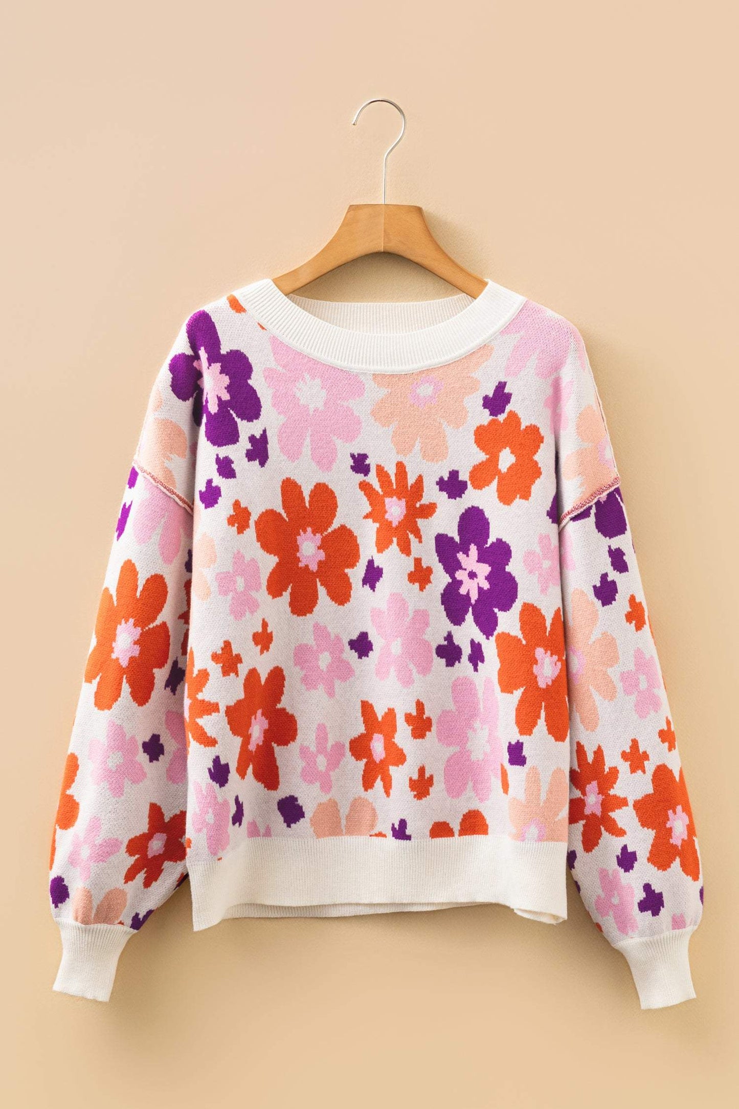 Jaylani Pattern Drop Shoulder Sweater - Khaki / L - 12/14
