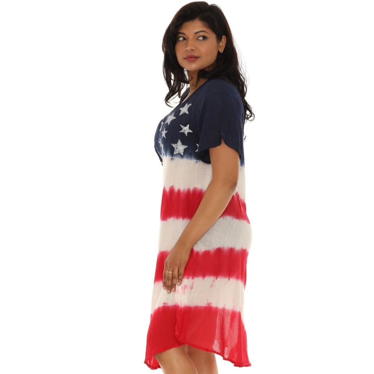 Shoreline Wear Wrapping Stars and Stripes Dress US Flag / 1X