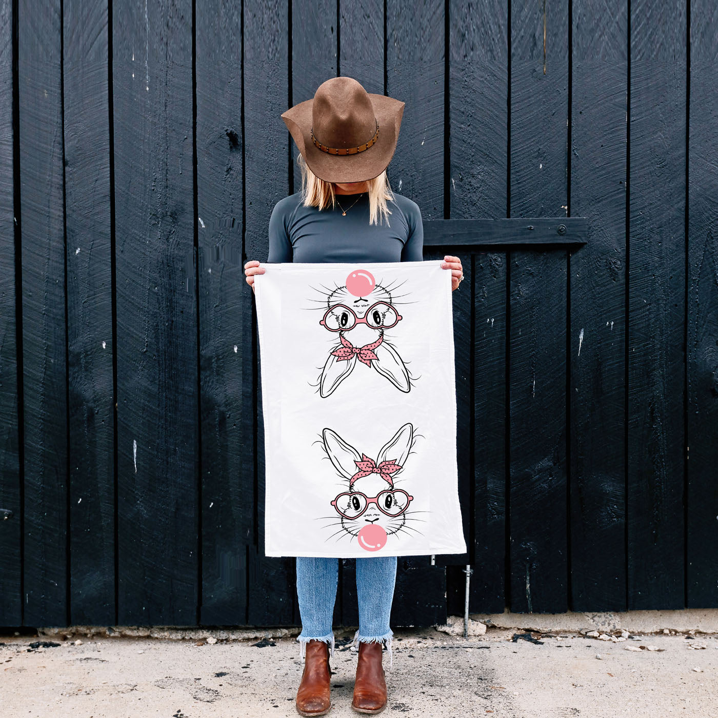 Pink bandana bunny kitchen towel Easter modern
Minimalist bunny kitchen towel bubblegum heart glasses
Retro Easter towel stylish bunny pink accents
Modern bunny kitchen towel bubblegum bubble design