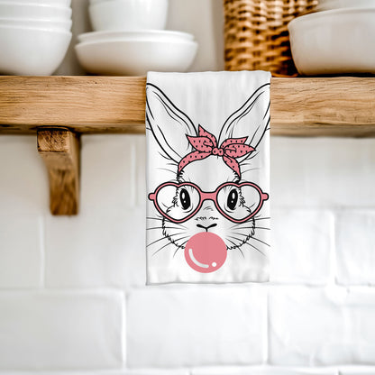 Contemporary farmhouse bunny towel bubblegum retro
Rockabilly bunny kitchen towel bandana heart glasses
Modern retro Easter towel bubblegum bunny design
Graphic illustration bunny dish towel pink spring