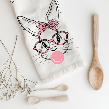 Pink heart sunglasses Easter towel bunny design
Retro glasses bunny kitchen towel bubblegum bubble
Bow bandana bunny dish towel pink heart glasses
Bubblegum chewing bunny kitchen towel Easter modern
Decorative bunny kitchen towel bubblegum pink display