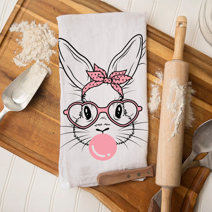 Cool bunny Easter towel heart shaped glasses spring
Retro bandana bunny kitchen towel bubblegum bubble
Pink accent bunny dish towel heart glasses Easter
Fashionable bunny kitchen towel bubblegum bandana