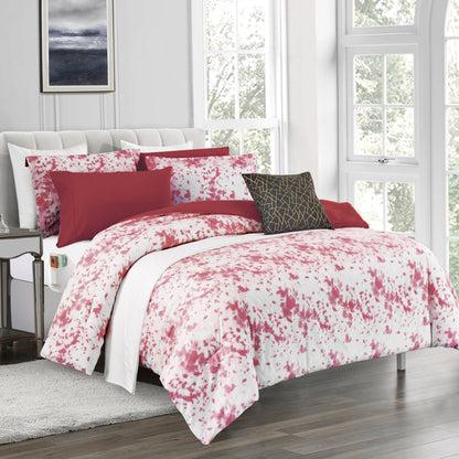 Elegant Comfort 10-Piece Tie-Dye Comforter Set, Includes 6-Piece Sheet Set with Double Sided Storage Pockets