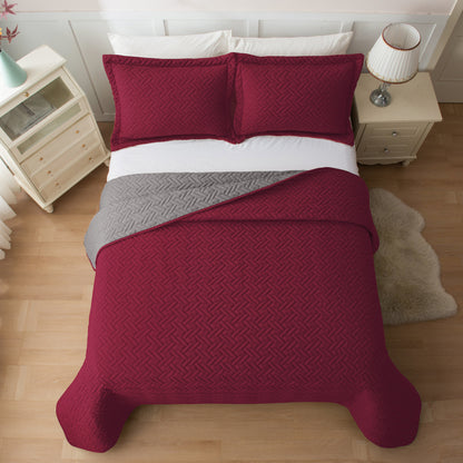 Elegant Comfort 3-Piece Majestic Quilted Reversible Bedspread Coverlet Set