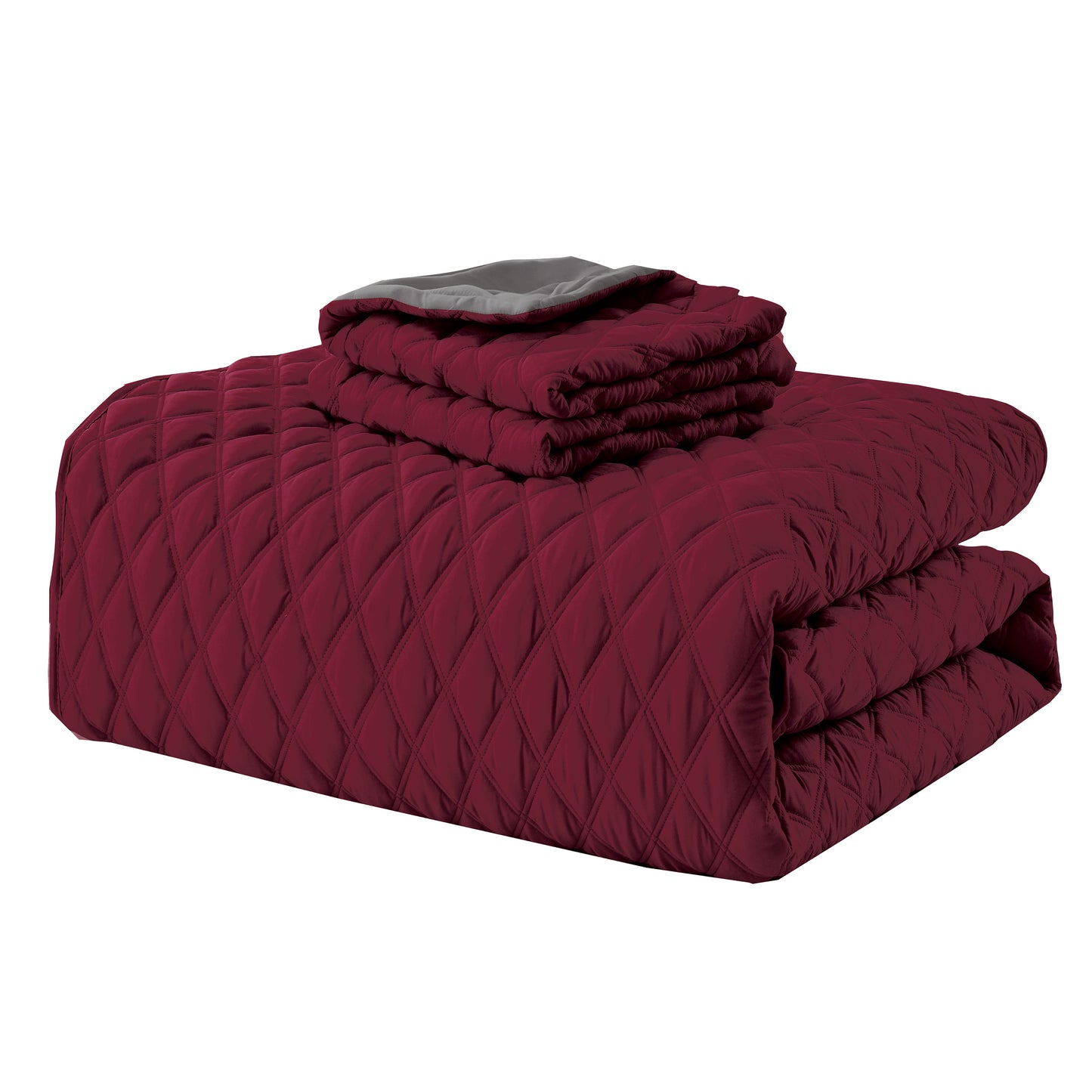 Elegant Comfort 3-Piece Diamond Quilted Reversible Bedspread Coverlet Set