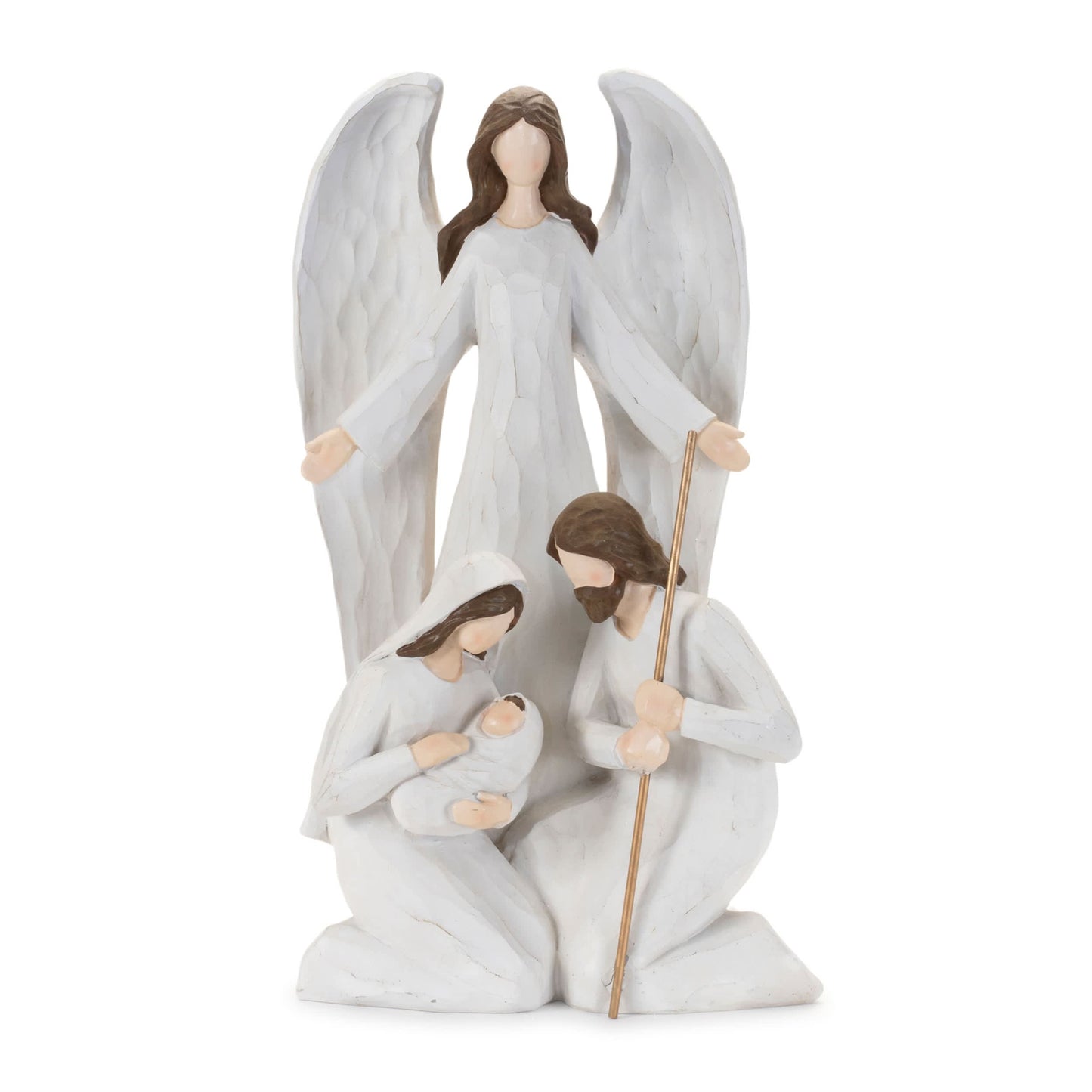 Melrose International Holy Family with Angel Statue 16"H