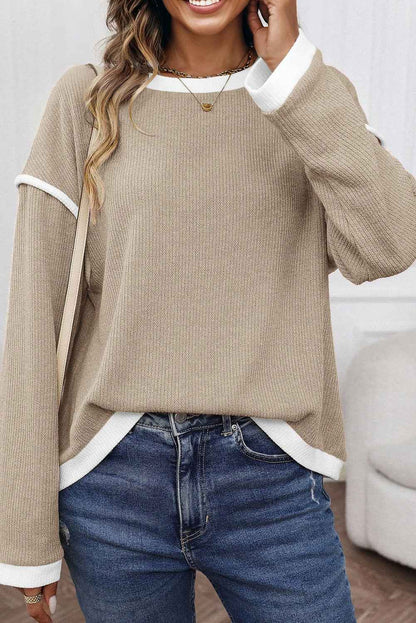 Frances Drop Shoulder Loose Top - Light Pink / L - 12/14