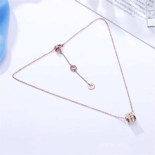 Cubic Zirconia & Rose Goldtone Pavé Coil Pendant Necklace