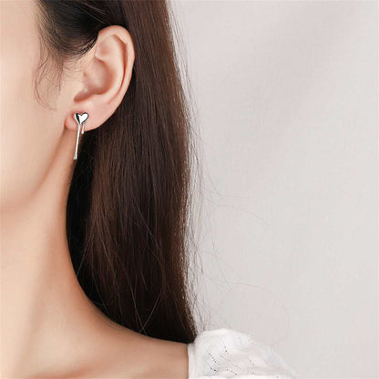 Silvertone Melting Heart Stud Earring