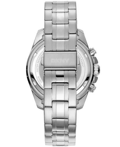 Dkny Men Watch, Silver Color Case, Silver Dial, Stainless Steel Metal Bracelet, Chronograph, 10 Atm-2