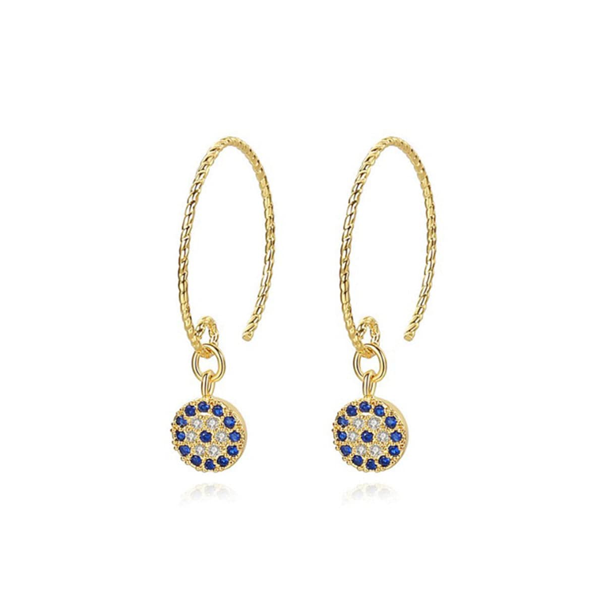 Cubic Zirconia & Goldtone Devil's Eyes Drop Earrings