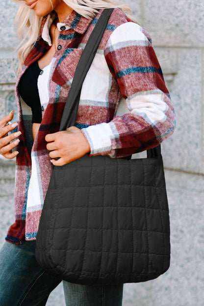 Threaded Pear Kylie Quilted Zipper Tote Bag