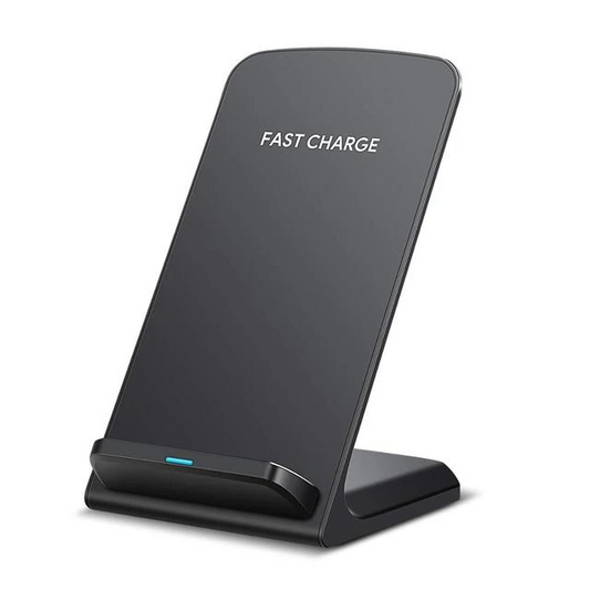 Prime Goods Qi Wireless Fast Charger Charging Pad Stand Dock for Samsung Galaxy iPhone Phone - Black