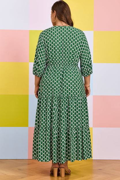 Threaded Pear Johanna Ruffle Hem Casual PLUS Dress