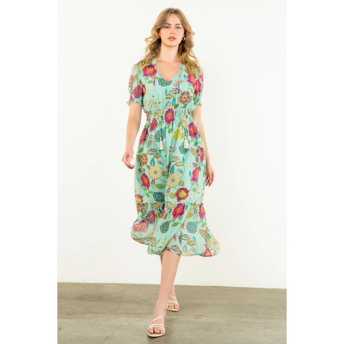 Maurice- Short Sleeve Floral Maxi Dress
