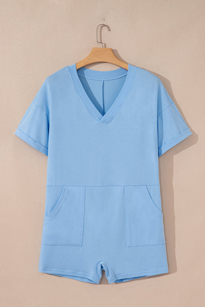 Threaded Pear Zara Half Sleeve Knit Romper
