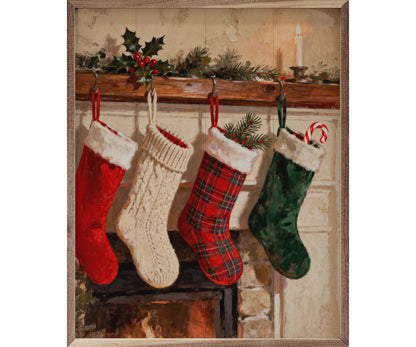 Kendrick Home Stockings Hung On Fireplace