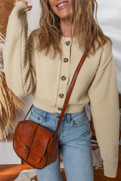 Threaded Pear Sofia Front Cropped Cardigan Sweater