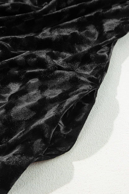 Threaded Pear Ximena Sleeve Velvet Mini Dress