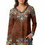 Brown Multicolor Boho Print