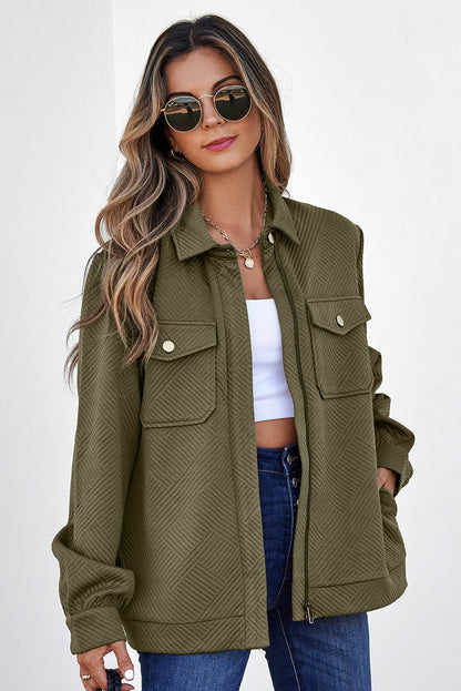 Threaded Pear Remi Zip Up Flap Shirt