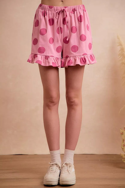 BiBi Polka Dots Printed Ruffled Detail Top And Shorts Set