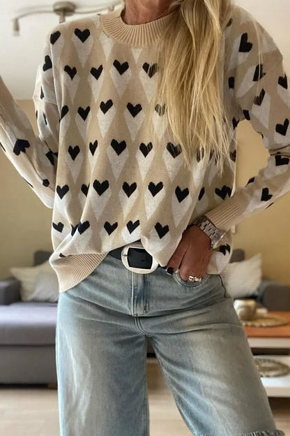 Threaded Pear Aspyn Ribbed Trim Loose Sweater