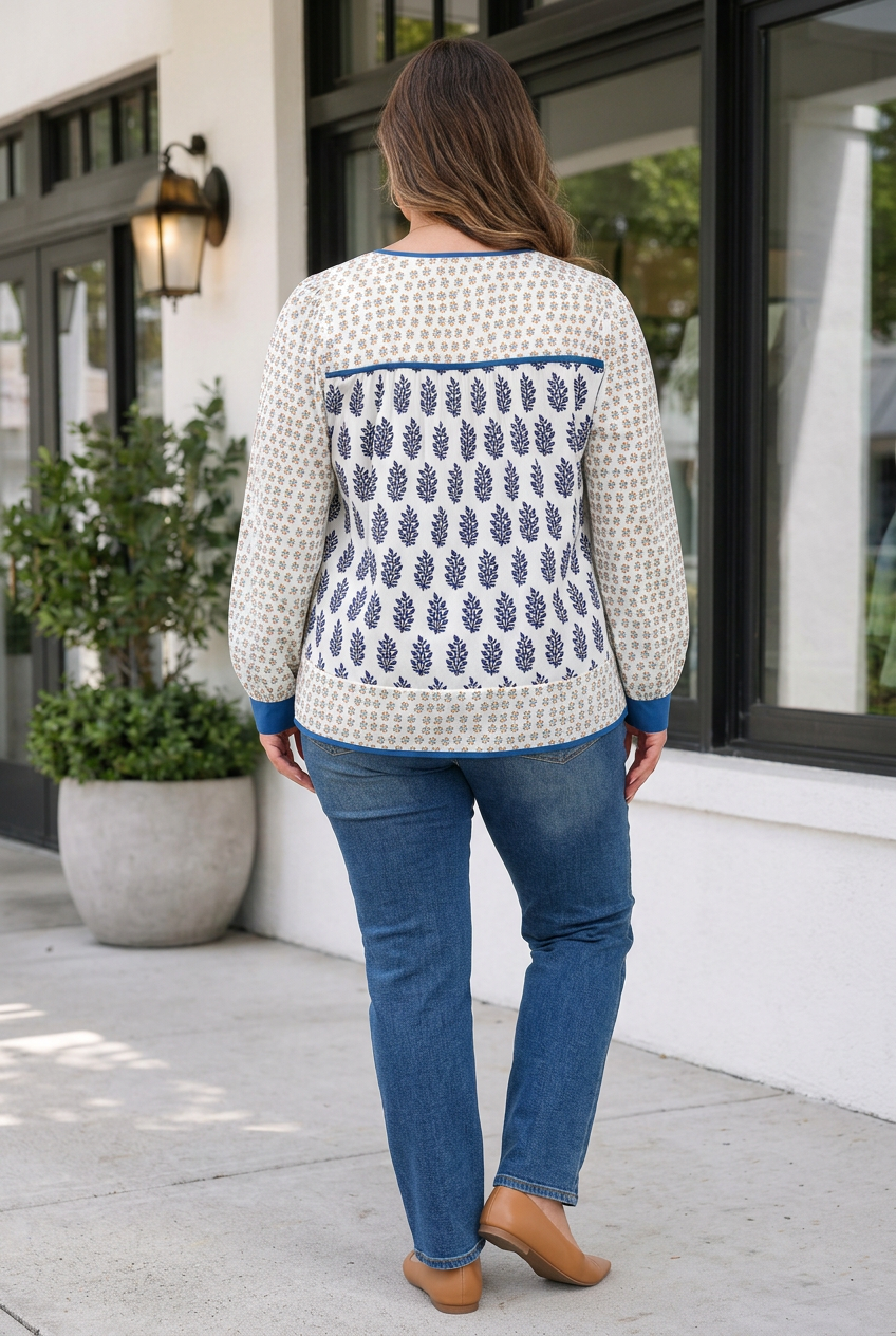 Cherish Sleeve Patchwork PLUS Blouse
