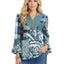 Blue Teal Patchwork Print