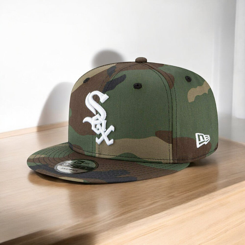Men's New Era MLB 950 Basic Wooland Camo Snapback - Chicago White Sox