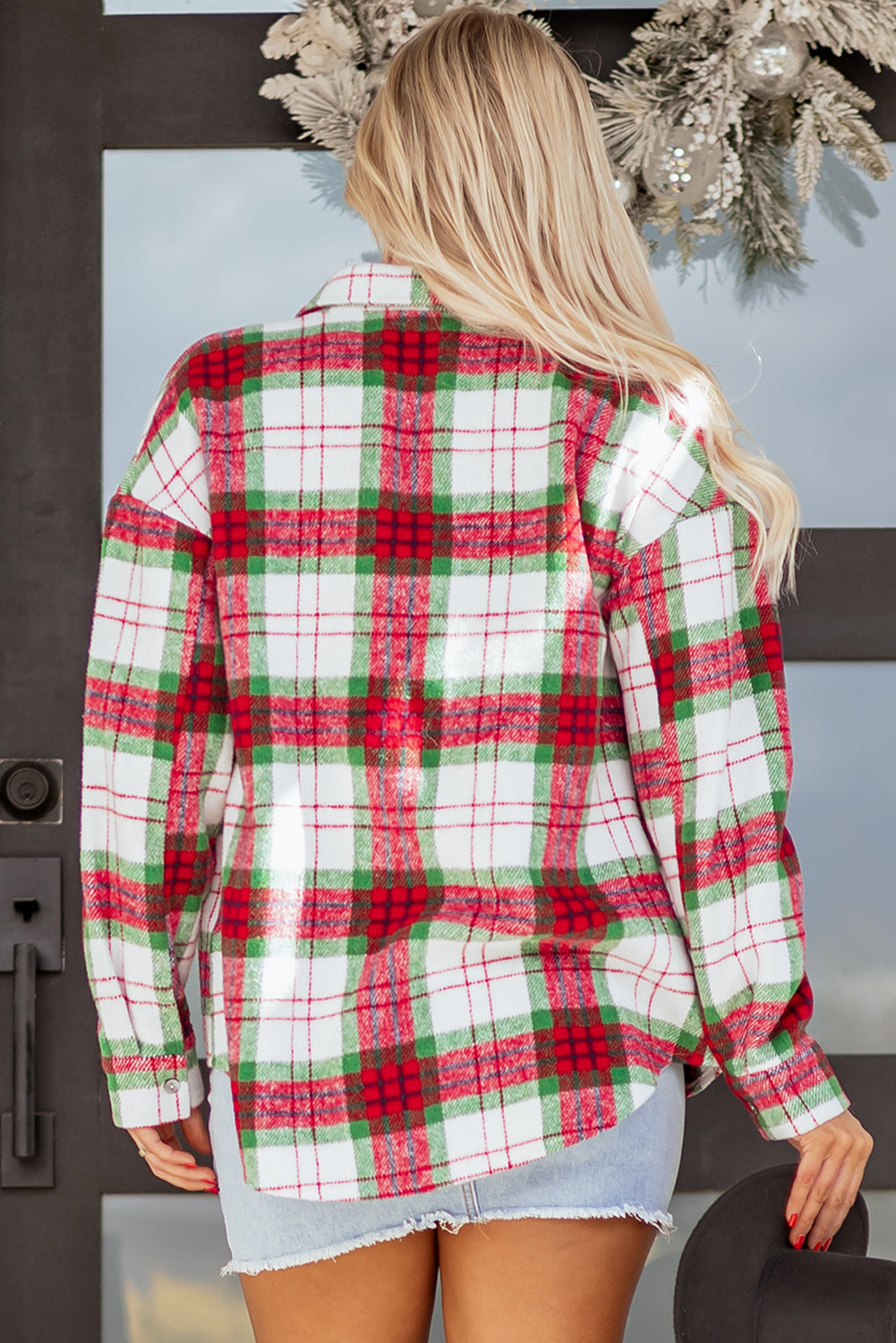 Threaded Pear Dream Plaid Casual Flannel Shacket