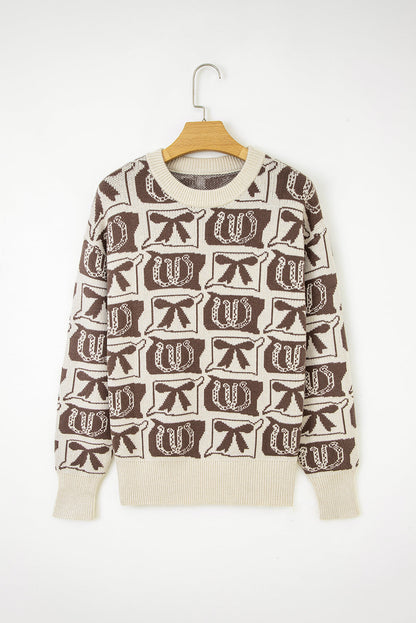 Threaded Pear Sofia Western Fashion Print Sweater