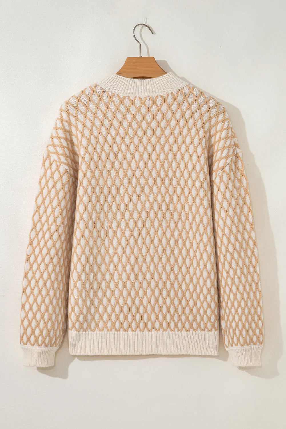 Threaded Pear Ximena Rhombus Textured Knit Sweater