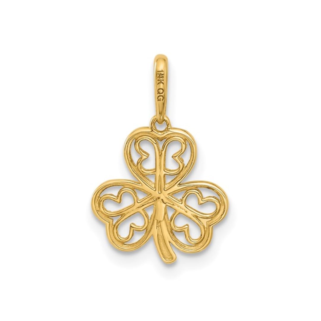 Three Leaf Clover Charm 14K Yellow Gold Pendant
