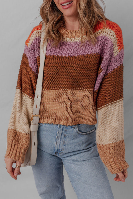 Threaded Pear Lydia Cropped Knitted Sweater
